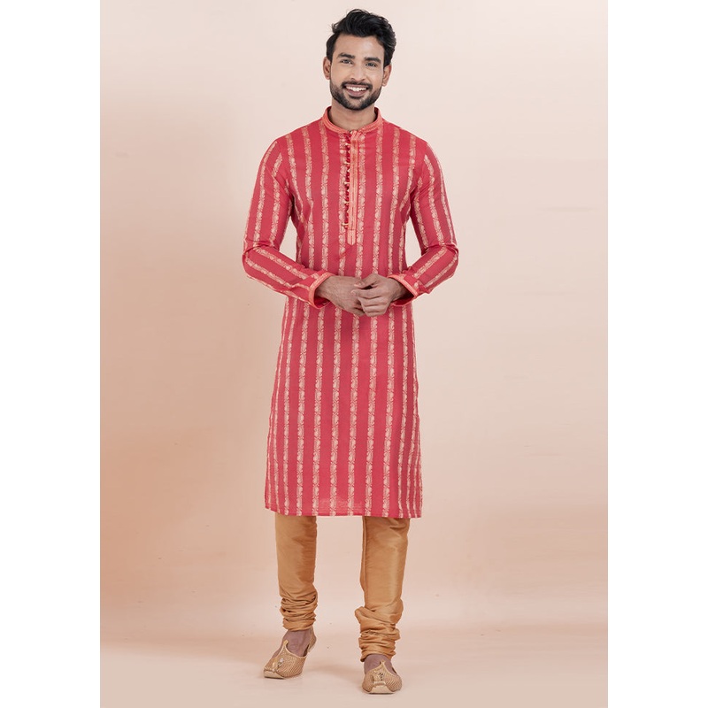 Multicolor Cotton Kurta And Pajama Set - JD986610723