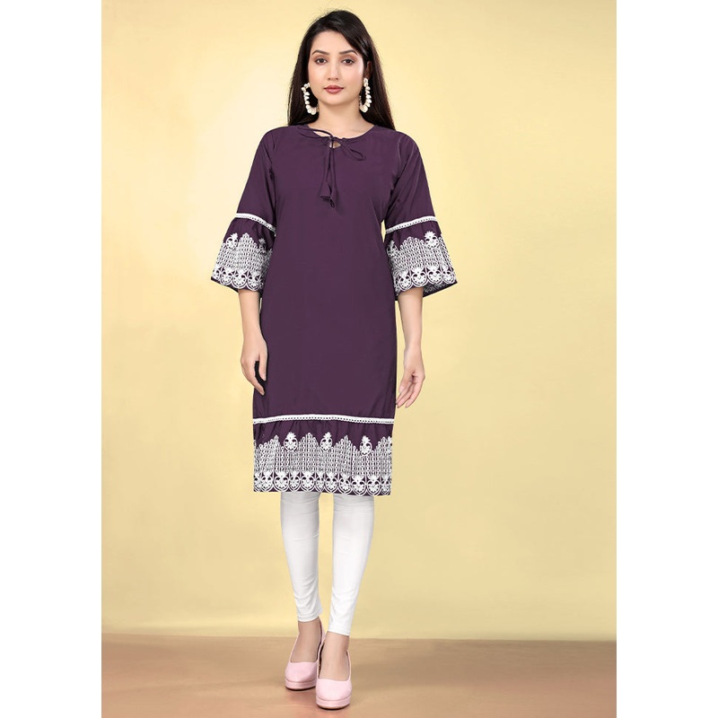 Purple Readymade Cotton Kurti - JD986610710