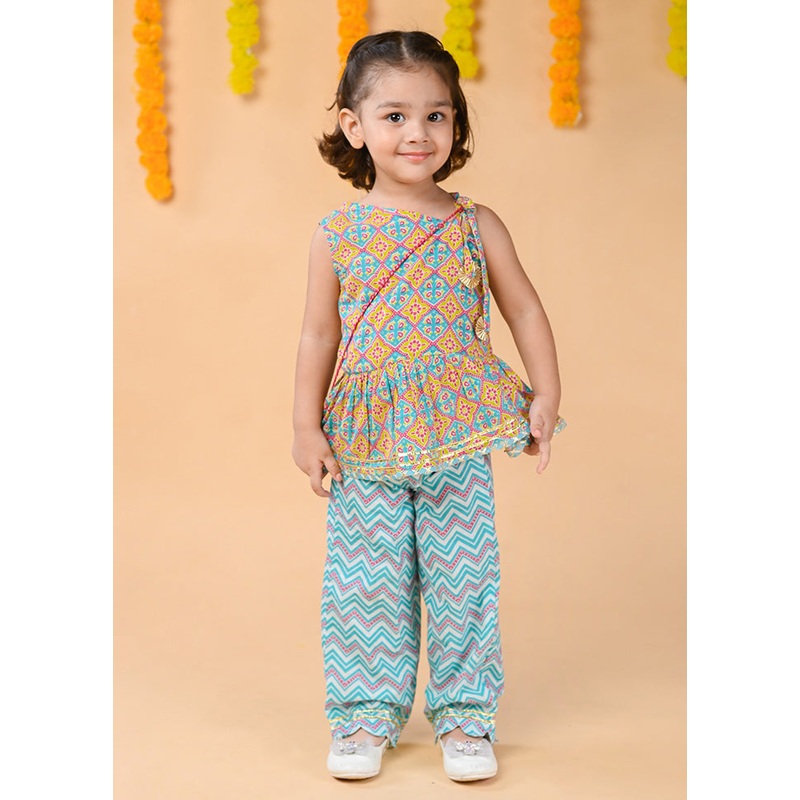 2 Pc Green Cotton Top And Pajama Set - JD986610490