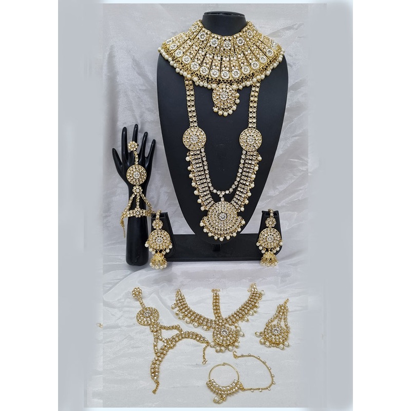 Cream Alloy Jewellery Set - JD986610657