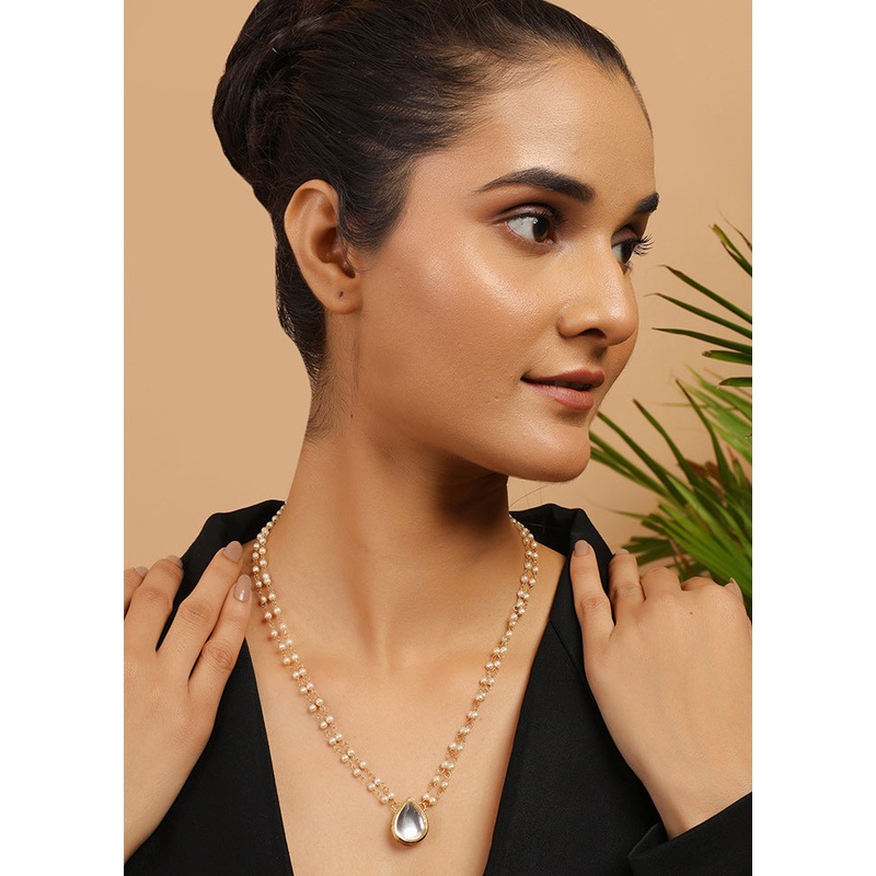 Golden Copper Alloy Antique Necklace - JD986610673