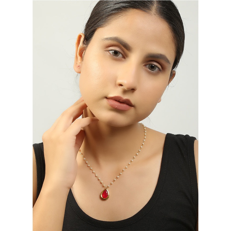 Golden Copper Alloy Necklace - JD986610665