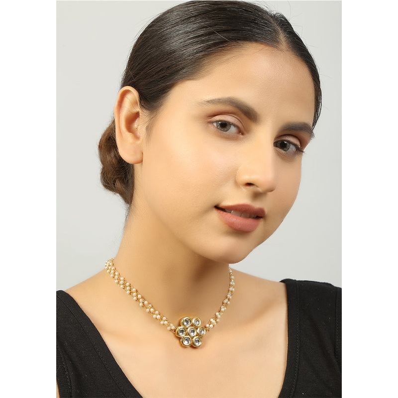 Golden Copper Alloy Necklace - JD986610666