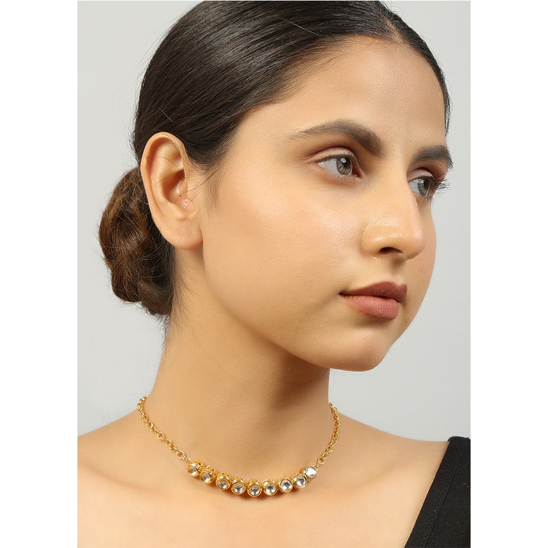 Golden Copper Alloy Necklace - JD986610668
