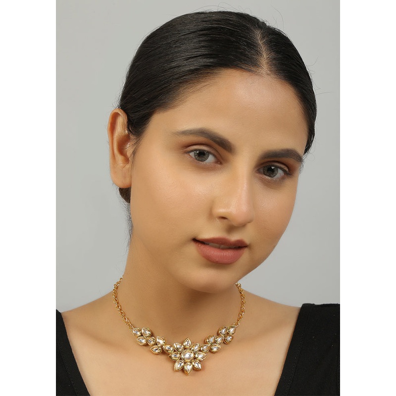 Golden Copper Alloy Necklace - JD986610670