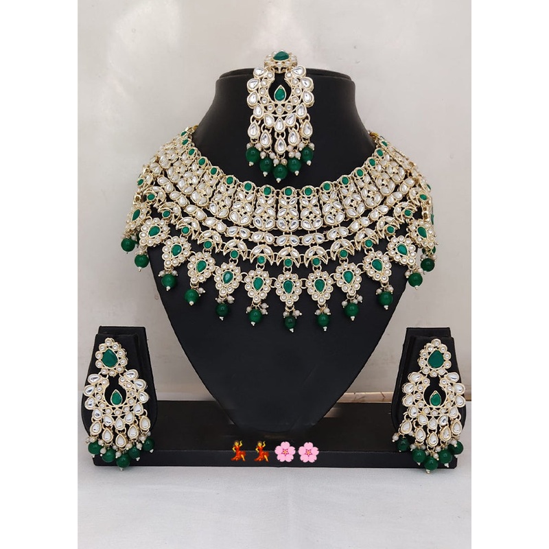 Green Alloy Jewellery Set - JD986610643