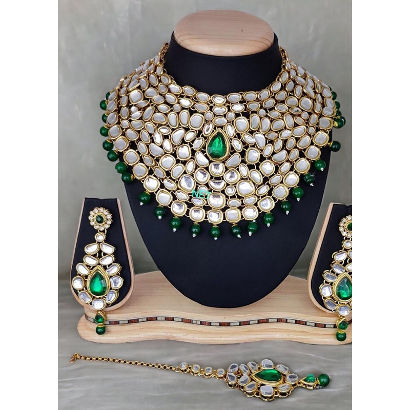 Green Alloy Jewellery Set - JD986610648