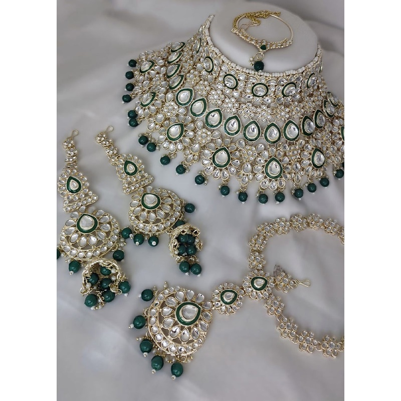 Green Alloy Jewellery Set - JD986610650