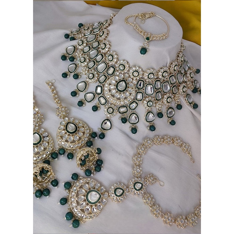 Green Alloy Jewellery Set - JD986610651