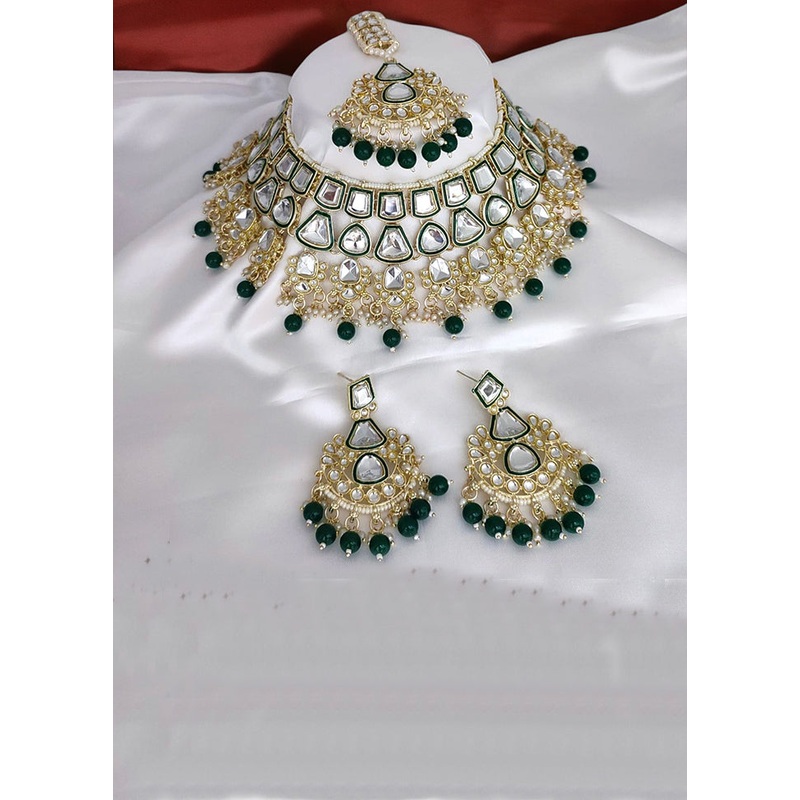 Green Alloy Jewellery Set - JD986610652