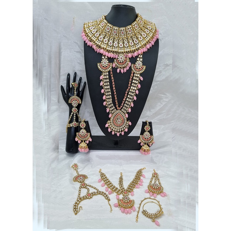 Light Pink Alloy Jewellery Set - JD986610633