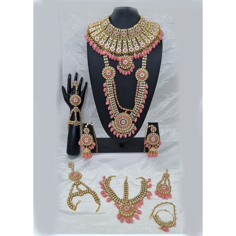 Light Pink Alloy Jewellery Set - JD986610634