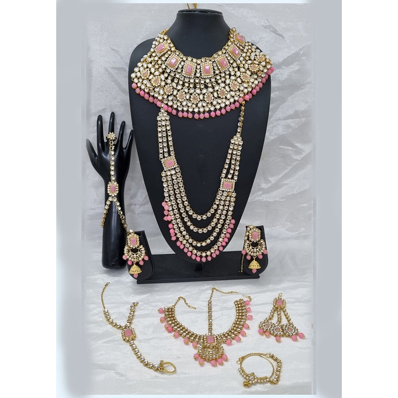 Light Pink Alloy Jewellery Set - JD986610635