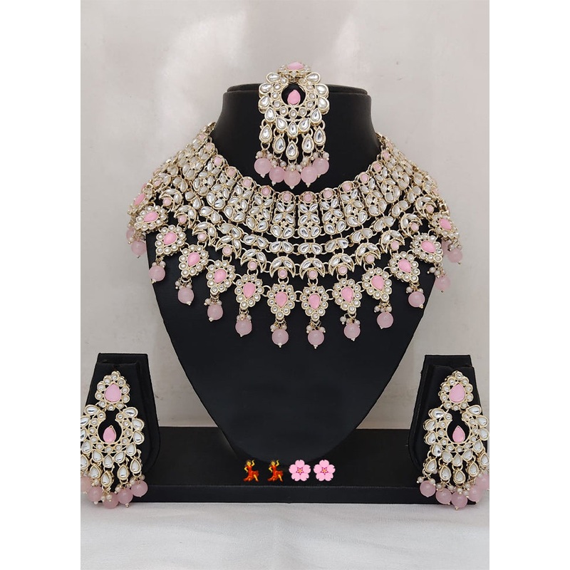 Light Pink Alloy Jewellery Set - JD986610636