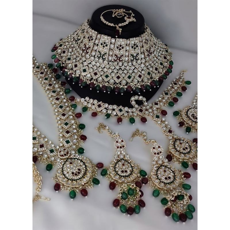 Maroon Alloy Jewellery Set - JD986610619