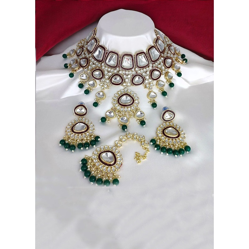Maroon Alloy Jewellery Set - JD986610632