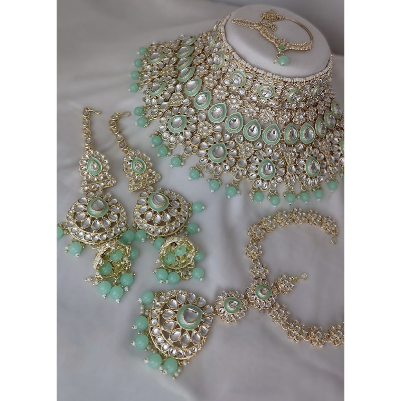 Mint Green Alloy Jewellery Set - JD986610610