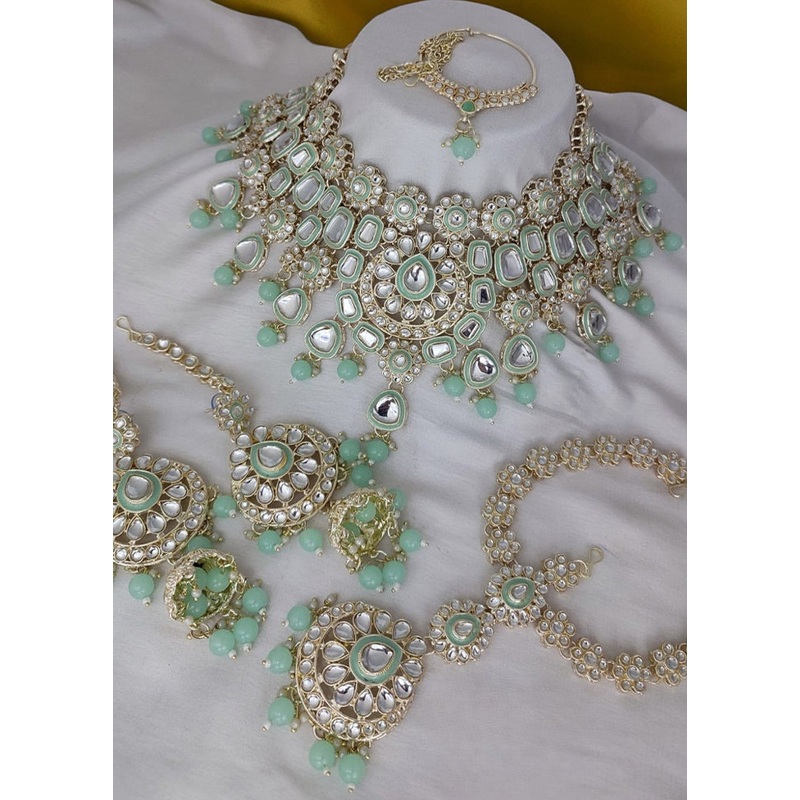 Mint Green Alloy Jewellery Set - JD986610611