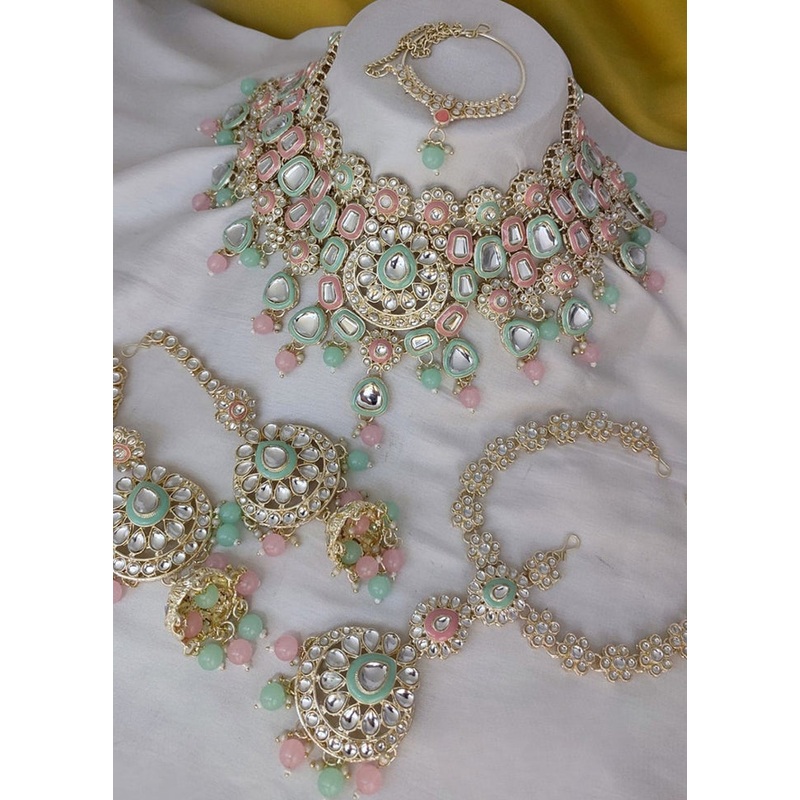 Mint Green Alloy Jewellery Set - JD986610612