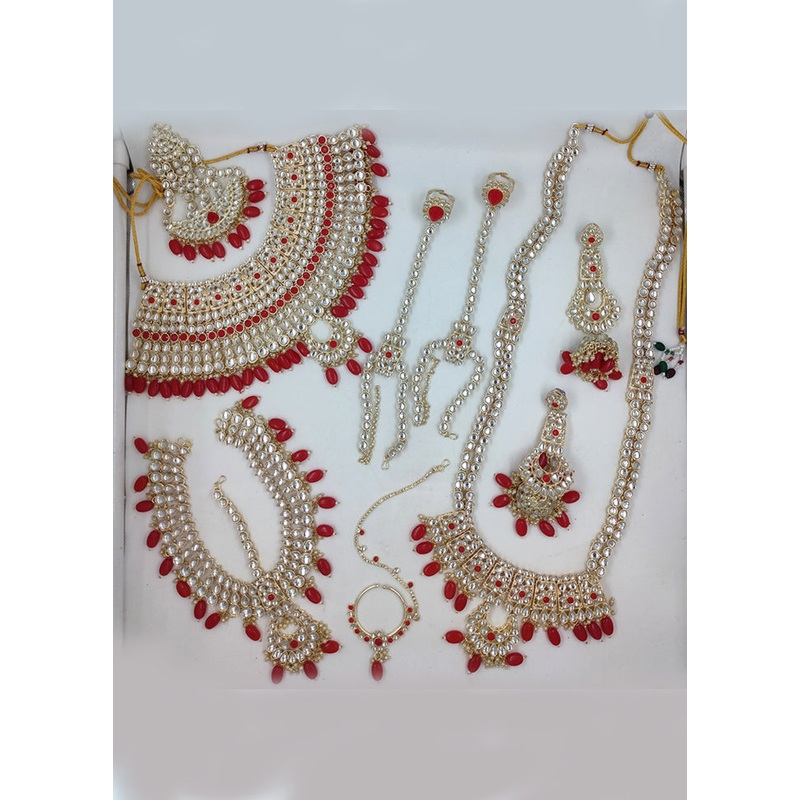 Red Alloy Jewellery Set - JD986610574