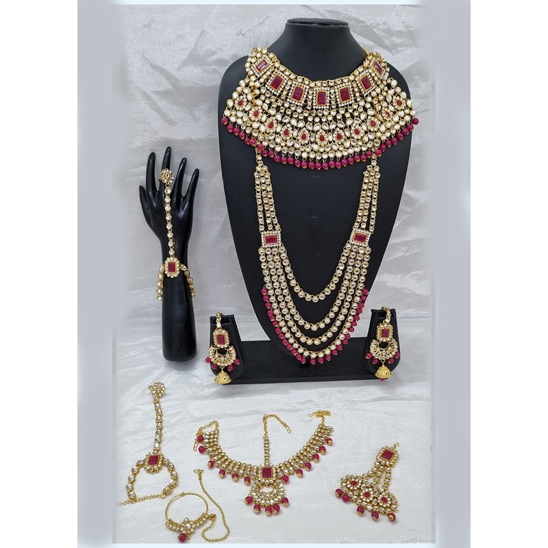 Red Alloy Jewellery Set - JD986610579