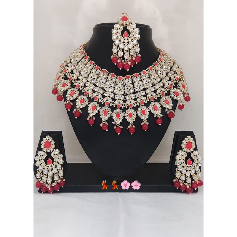 Red Alloy Jewellery Set - JD986610580
