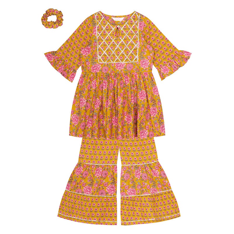 Yellow Cotton Ethnic Wear Set - JD986610459