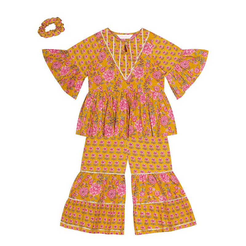 Yellow Cotton Ethnic Wear Set - JD986610460
