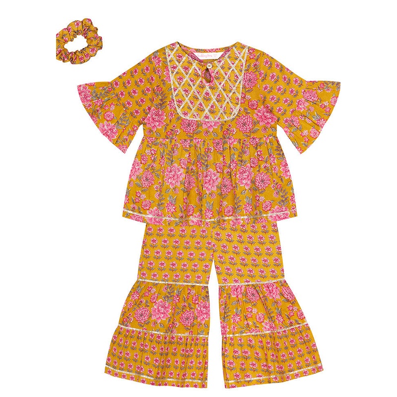 Yellow Cotton Ethnic Wear Set - JD986610461