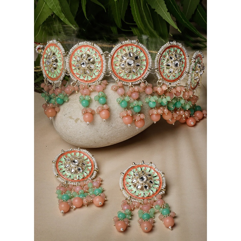 Multicolor Alloy Glossy Jewellery Set - JD986610113