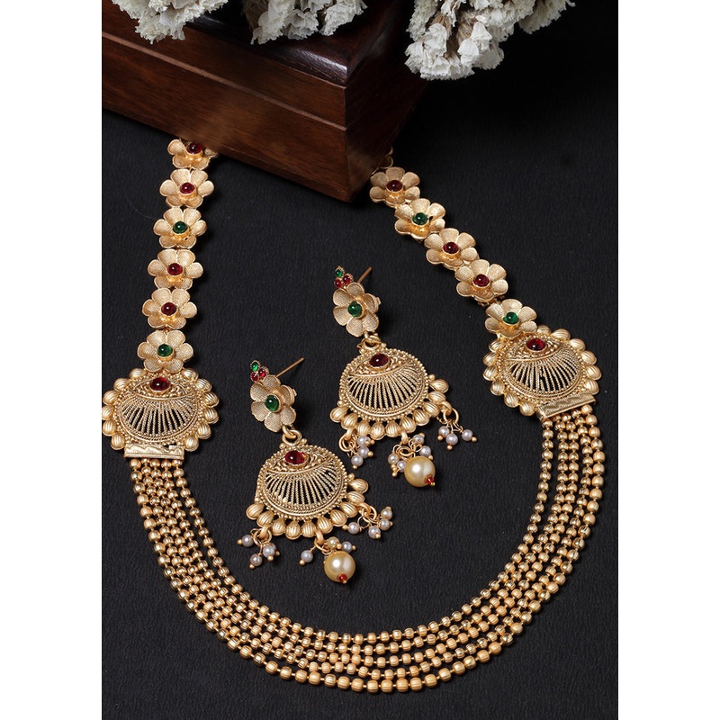 Multicolor Alloy Glossy Jewellery Set - JD986610118