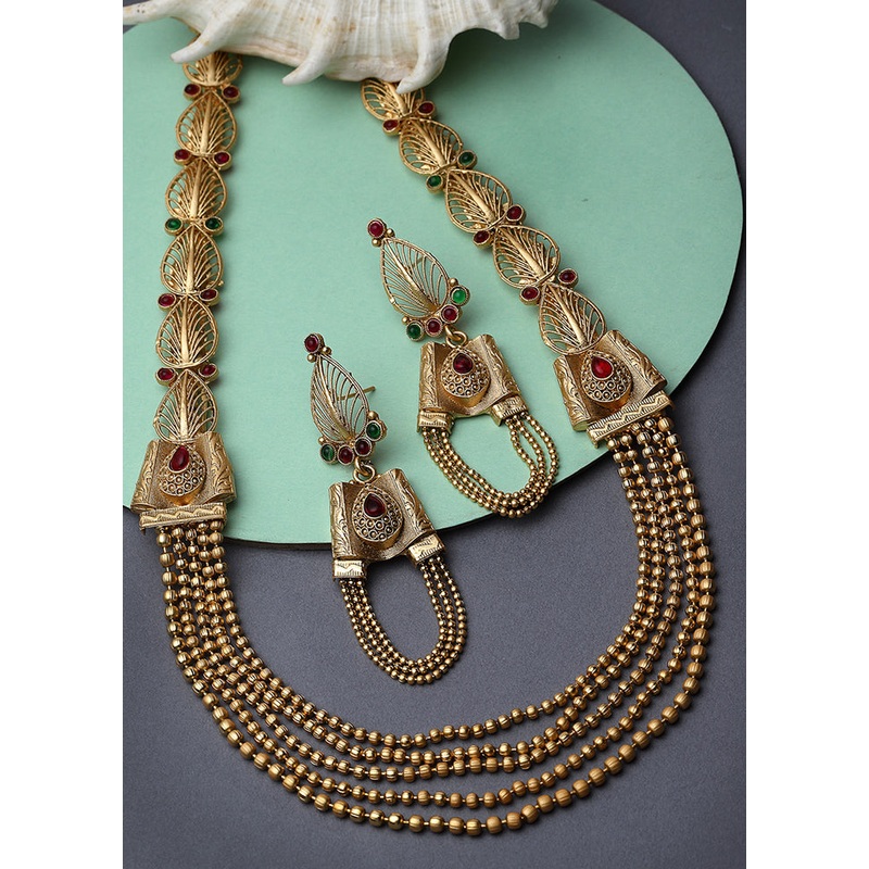 Multicolor Alloy Glossy Jewellery Set - JD986610119