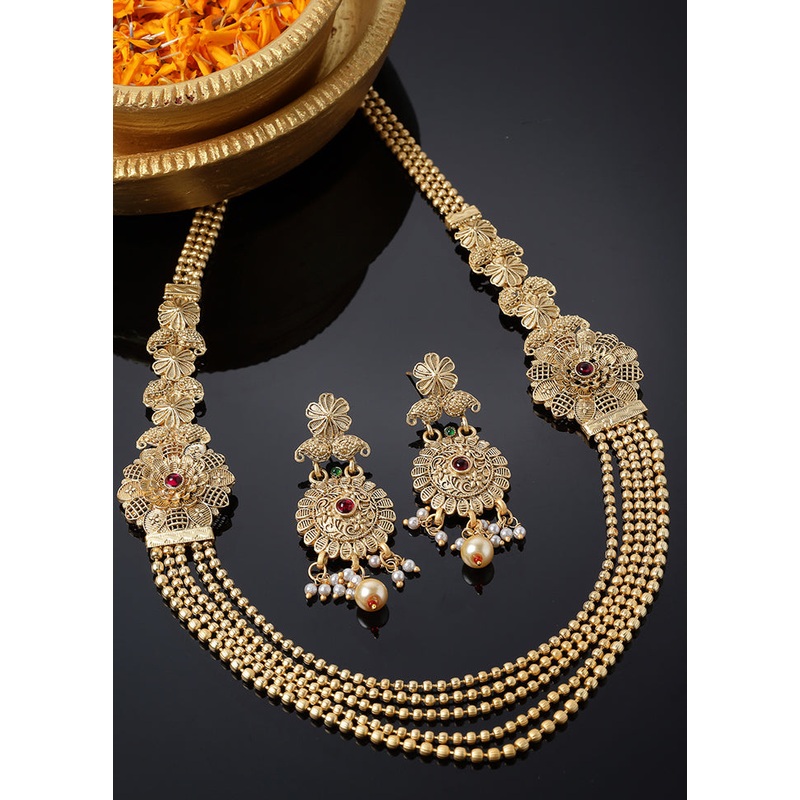 Multicolor Alloy Glossy Jewellery Set - JD986610121