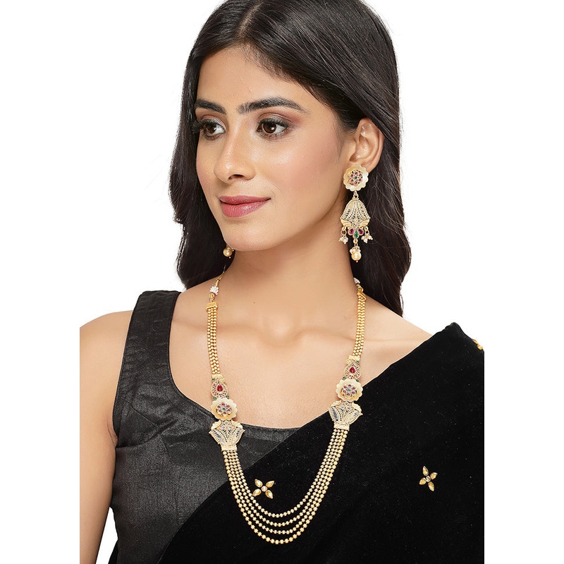 Multicolor Alloy Glossy Jewellery Set - JD986610122