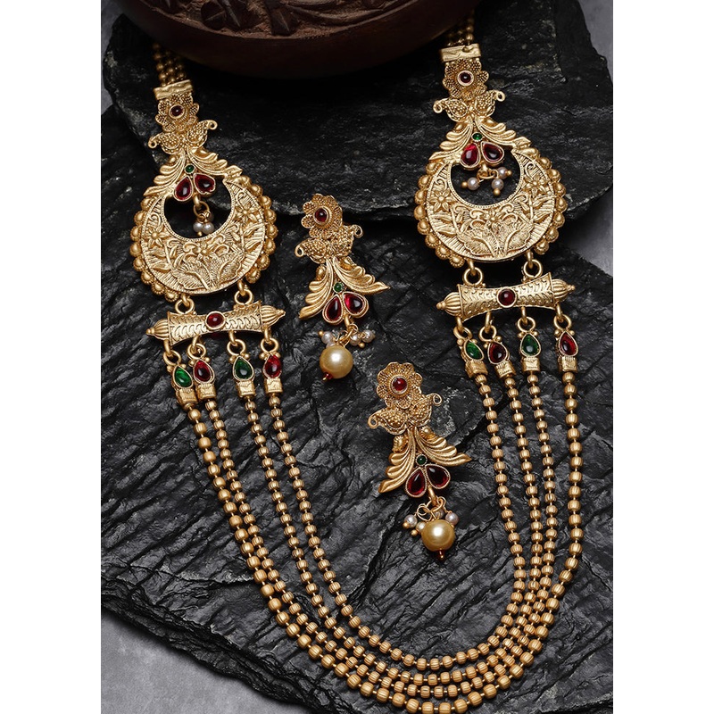 Multicolor Alloy Glossy Jewellery Set - JD986610125