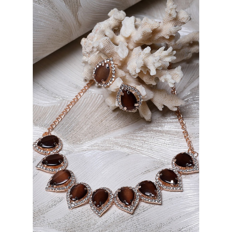 Multicolor Alloy Glossy Jewellery Set - JD986610130
