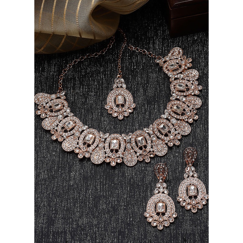 Multicolor Alloy Glossy Jewellery Set - JD986610132