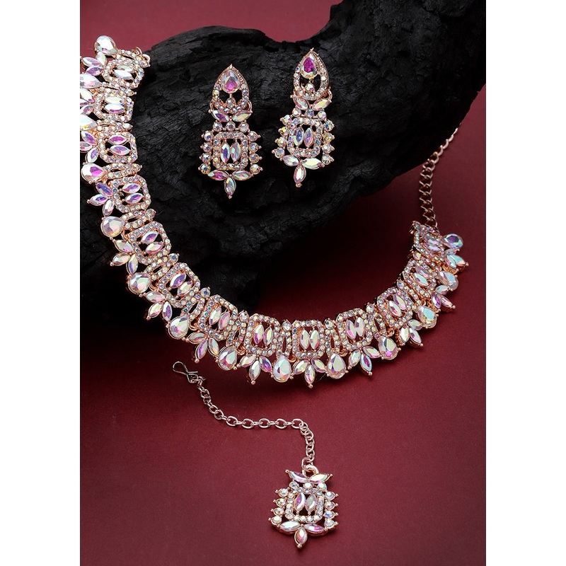 Multicolor Alloy Glossy Jewellery Set - JD986610134
