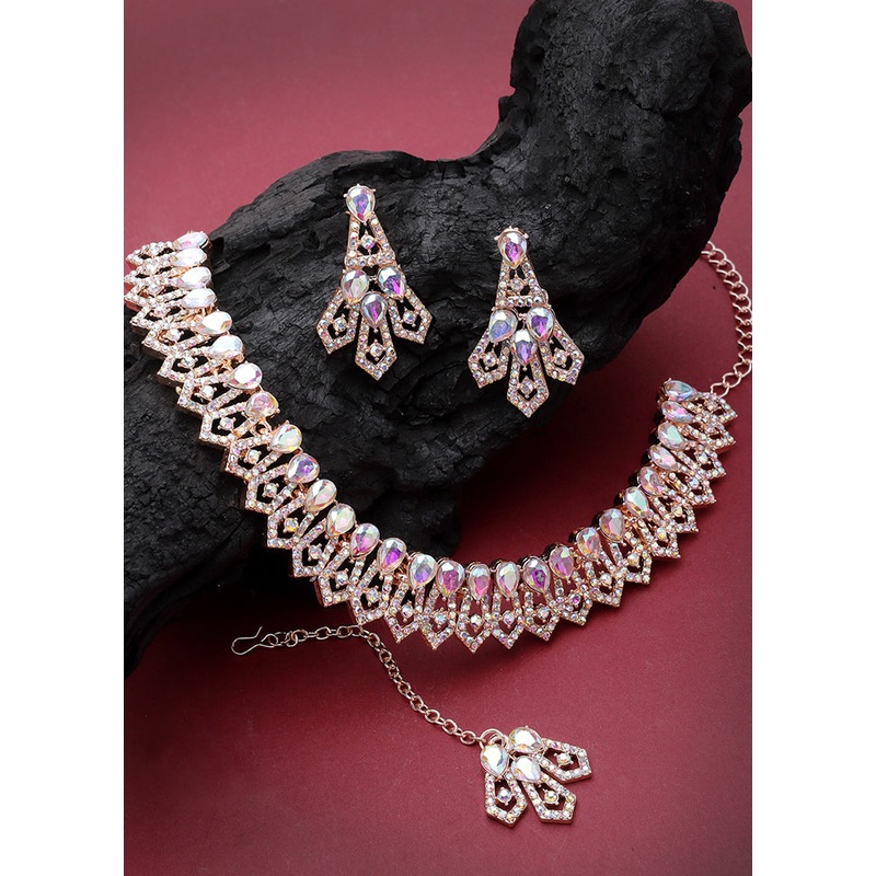 Multicolor Alloy Glossy Jewellery Set - JD986610137