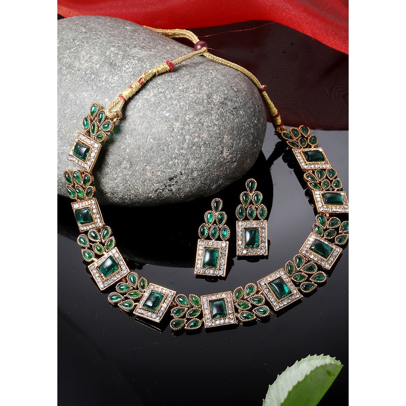 Multicolor Alloy Glossy Jewellery Set - JD986610138