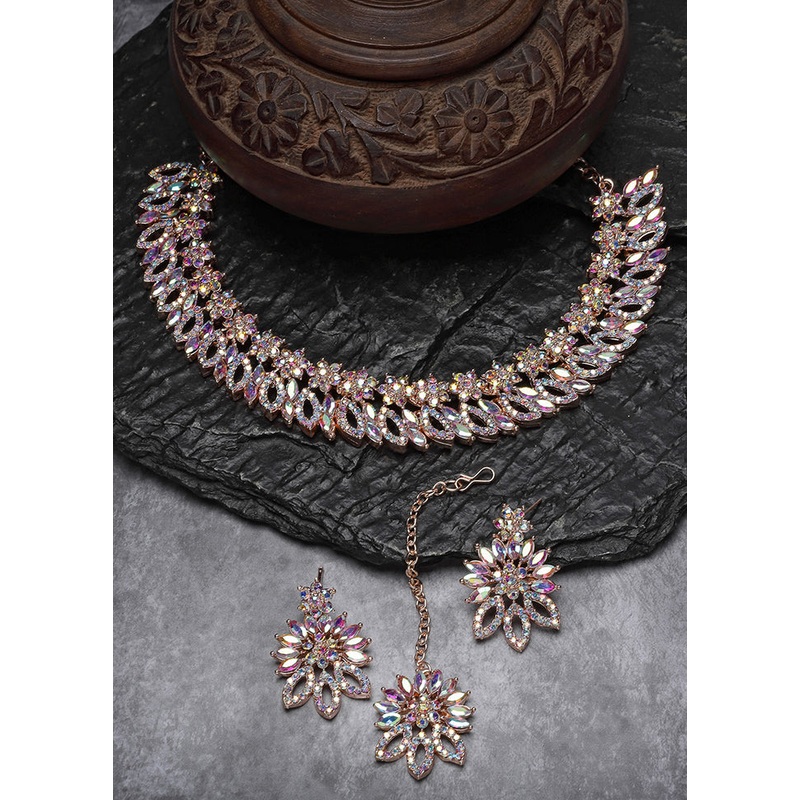 Multicolor Alloy Glossy Jewellery Set - JD986610144