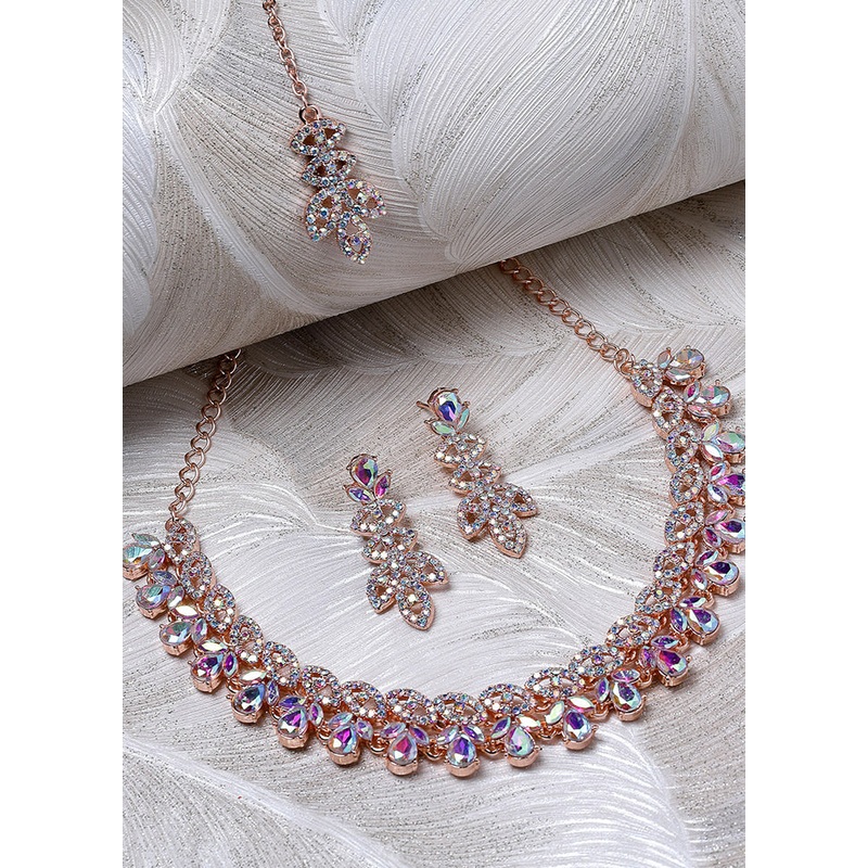 Multicolor Alloy Glossy Jewellery Set - JD986610145