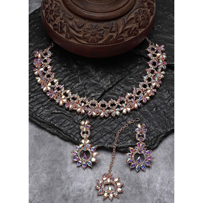 Multicolor Alloy Glossy Jewellery Set - JD986610147