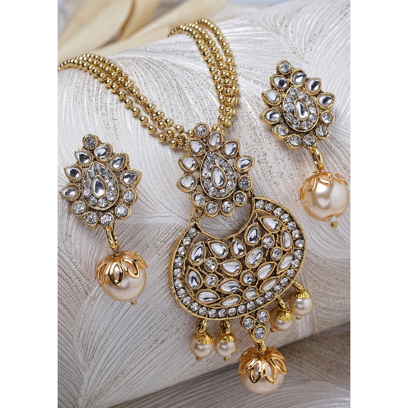 Red Alloy Glossy Jewellery Set - JD986610087