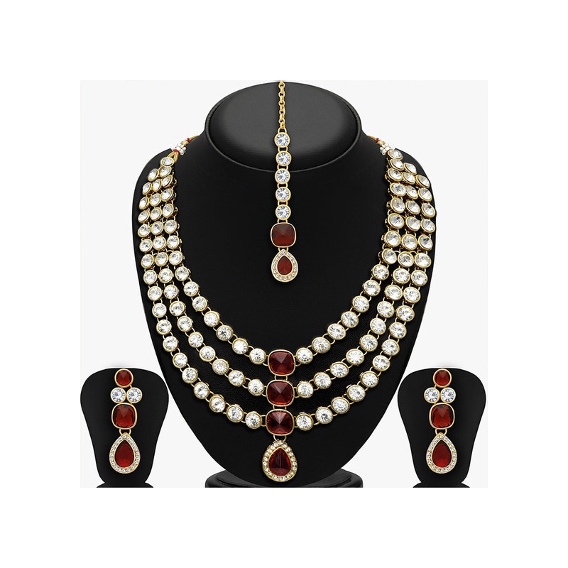 Multicolor Alloy Glossy Jewellery Set - JD986609886