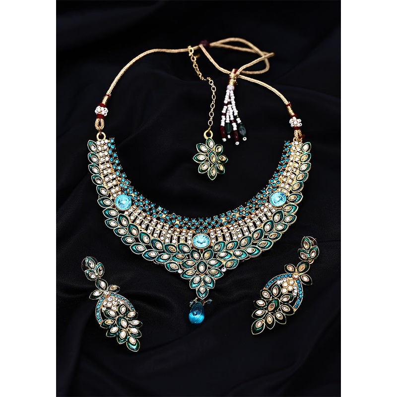 Multicolor Alloy Glossy Jewellery Set - JD986609888
