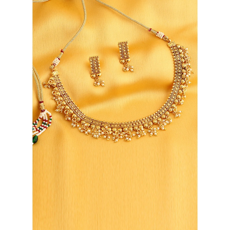 Multicolor Alloy Glossy Jewellery Set - JD986609889