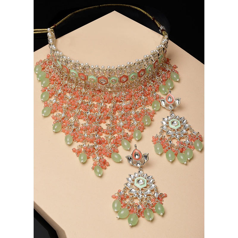 Multicolor Alloy Glossy Jewellery Set - JD986609429
