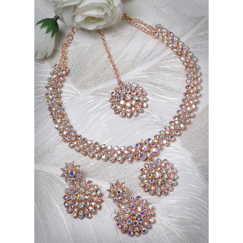 Multicolor Alloy Glossy Jewellery Set - JD986609433