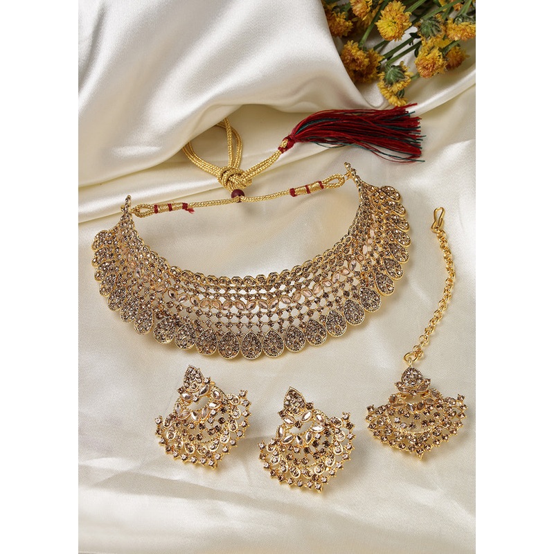 Multicolor Alloy Glossy Jewellery Set - JD986609436